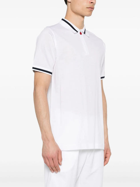 zip-up cotton polo shirt